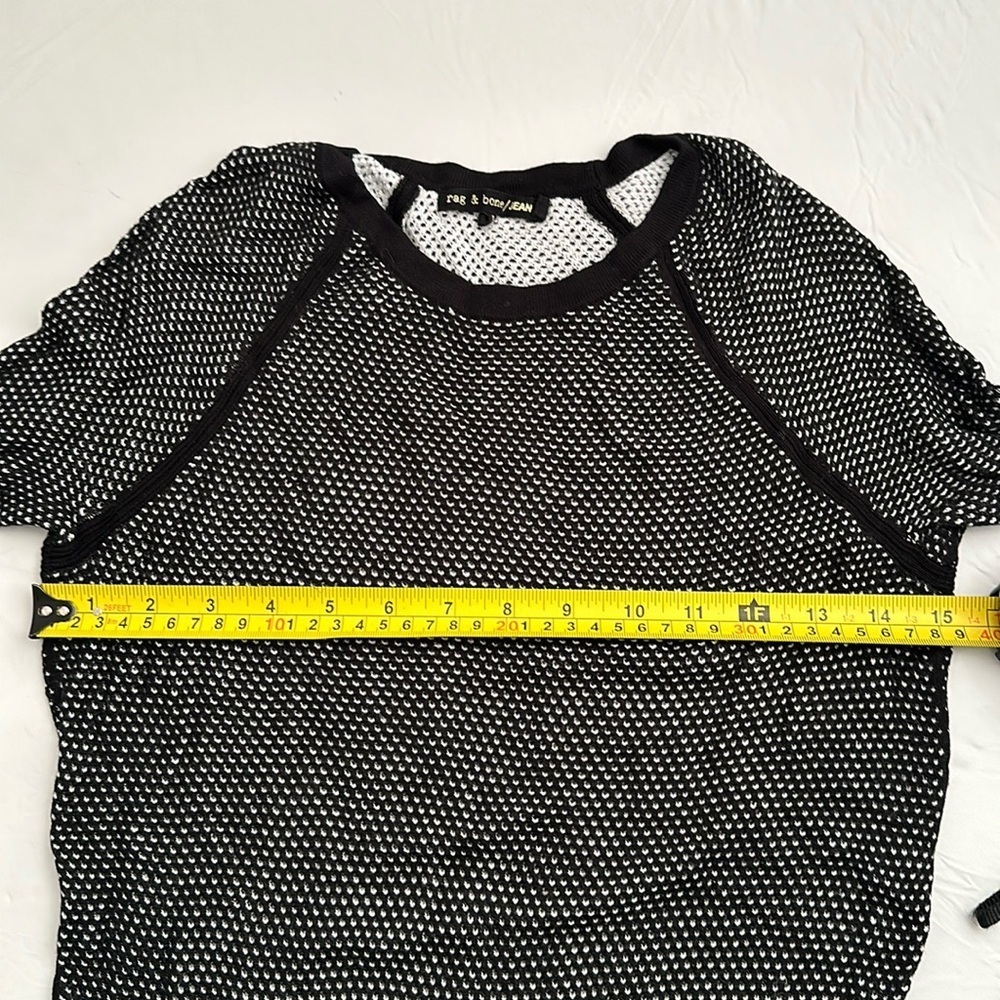 Rag and Bone black and white open knit raglan sleeve sweater xs - Picture 6 of 9